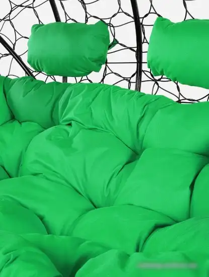 Подвесной диван M-Group Лежебока 11180404 (с черным ротангом/зеленая подушка) – фото товара