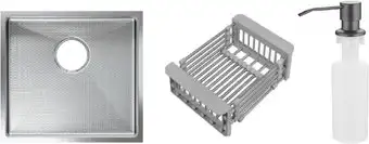 Кухонная мойка Schtoff Undermount Best Decor Silver 4545 + коландер KR-1 GREY + дозатор SD-1 GREY - изображение в каталоге