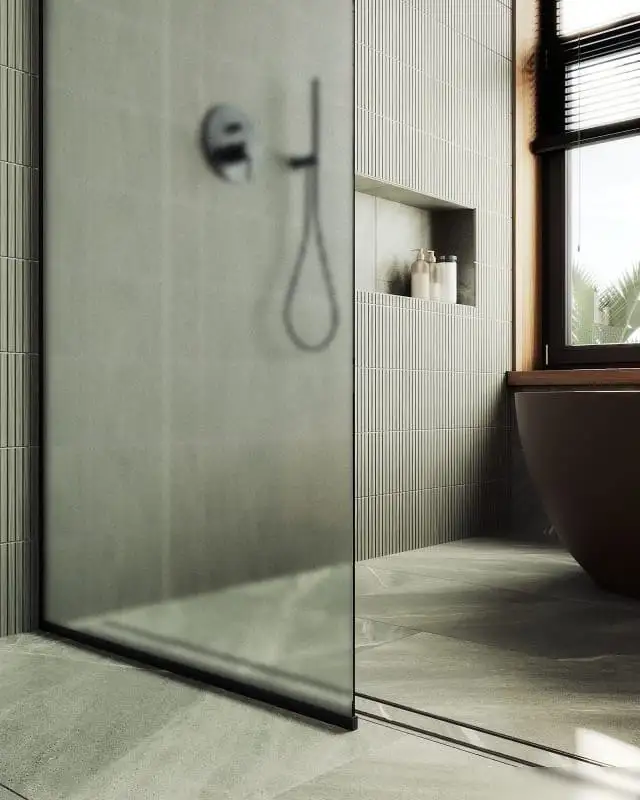 Душевая стенка MaybahGlass 195х99 MGD-1357-6у (сатин/черный) - фото товара