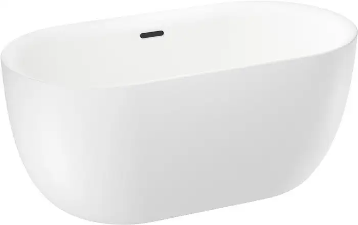 Ванна Wellsee Chic Riviera 149x78 236801003 (отдельностоящая ванна белый глянец, экран, ножки, сифон-автомат матовый черный) - фото товара