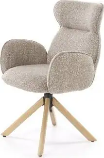 Стул с подлокотниками Halmar K585 (темно-бежевый/дуб натуральный) – изображение в каталоге