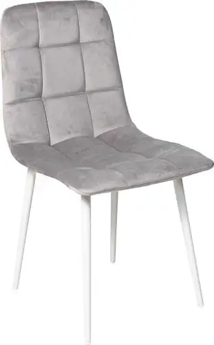 Стул Алвест AV 406-N (светло-серый бархат H-09/белый) – изображение в каталоге