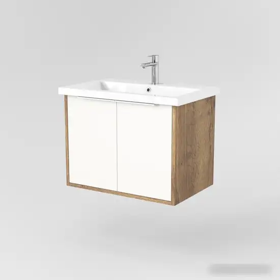 Дабер Тумба под умывальник 018 Cersanit Como 70 Т18.7С.0.21Б (дуб галифакс/белый/ручка белая) – фото товара