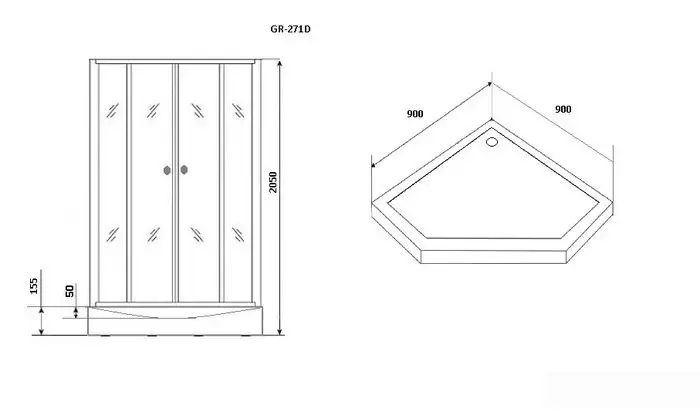 Душевая кабина Grossman GR271D 90x90 - фото товара
