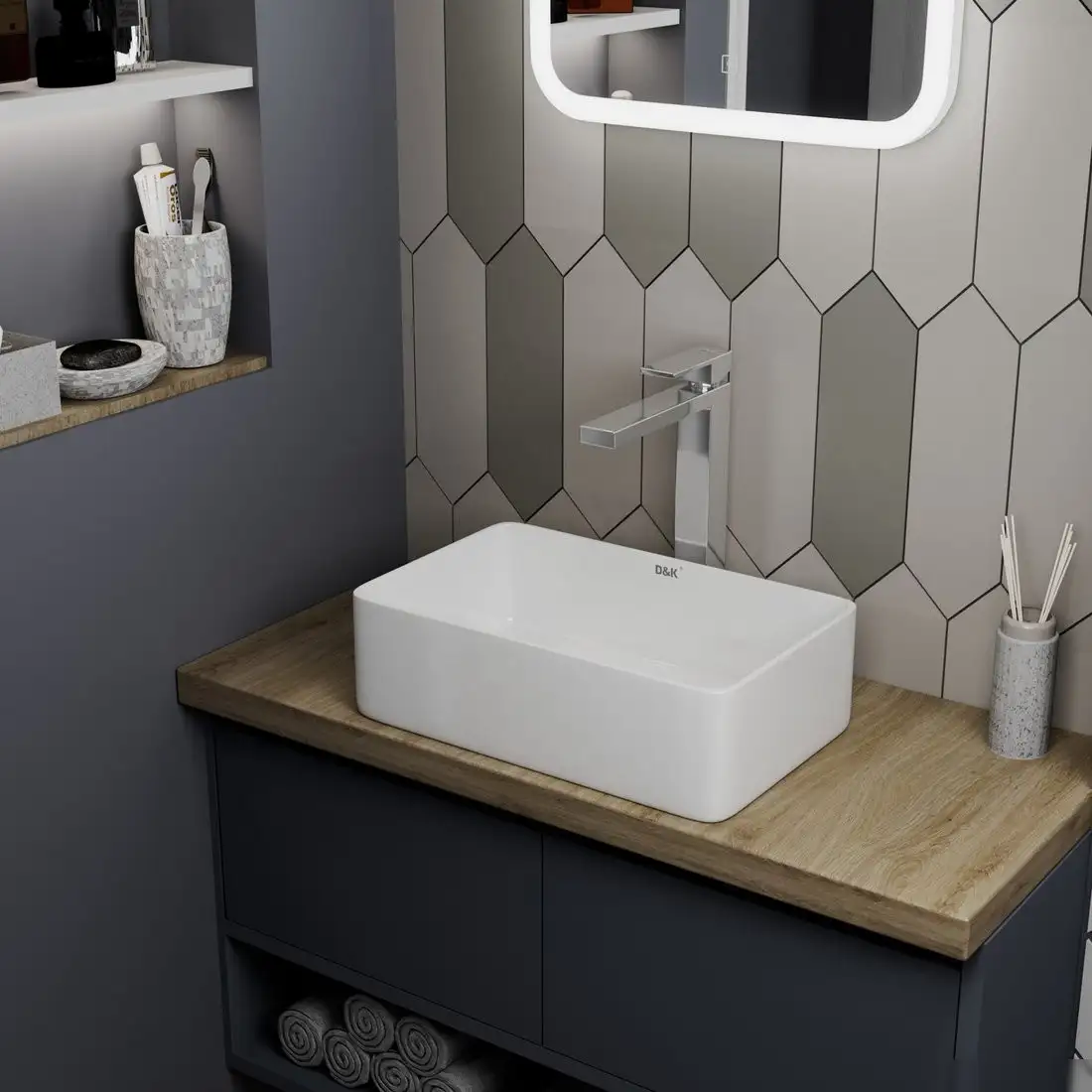 Умывальник D&K Berlin DT1430816 (белый) - фото товара