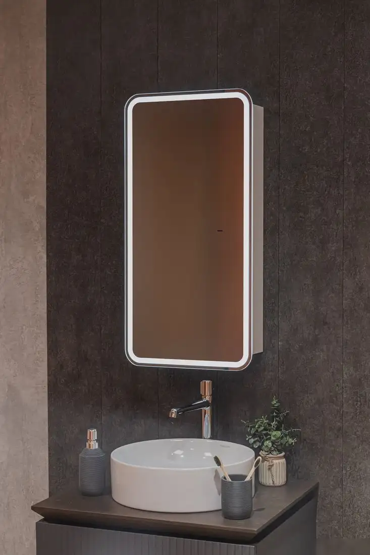 Silver Mirrors Шкаф с зеркалом для ванной Фиджи Flip 40 LED-00003049 – фото товара