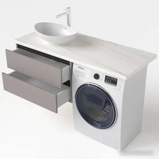 Дабер Тумба под умывальник 003 Т3.8.0.4Ч (серый/черный) – фото товара