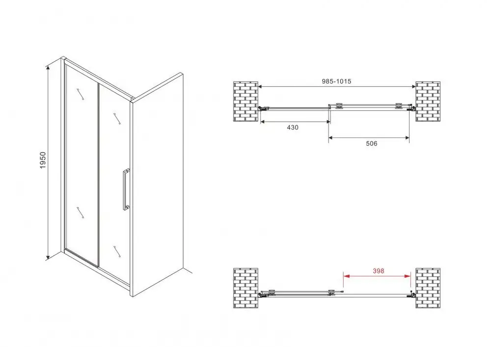 Душевая дверь Abber Schwarzer Diamant AG30100BMH - фото товара
