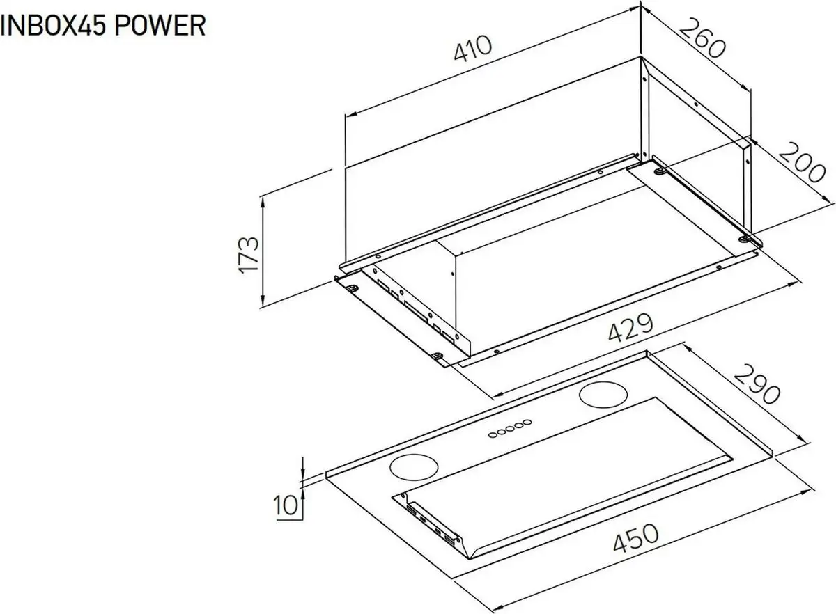 Кухонная вытяжка Meferi INBOX45BK Power - фото товара