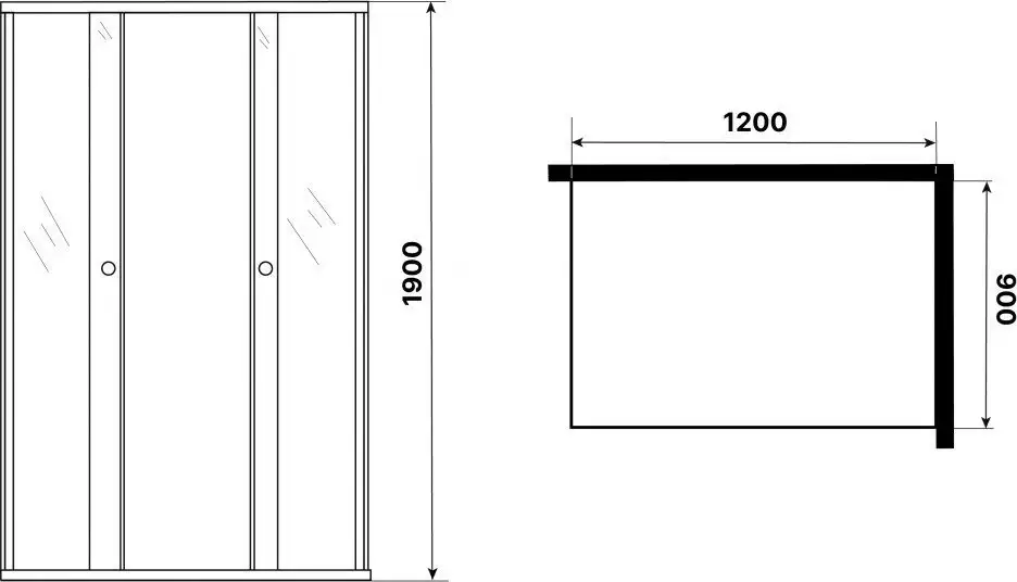 Душевой уголок Niagara Eco NG-1129-14QT 120x90x190 (черный/стекло тонированное) - фото товара