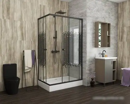 Душевой уголок Niagara NG-018-14Q Black 100x80x195 (мозаика стекло) - фото товара