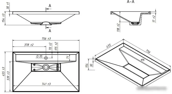 Умывальник Belux Фаворит Ф-750 - фото товара