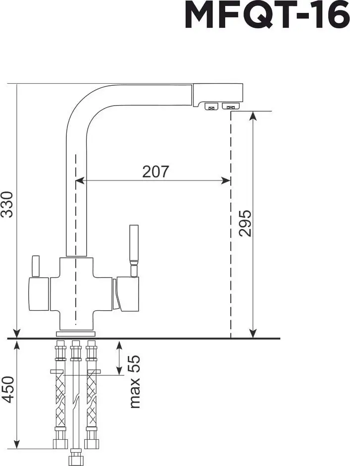 Смеситель MAUNFELD MFQT-16B (черный) - фото товара