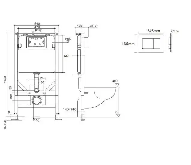 Инсталляция для унитаза Cerutti Spa CR555+CR02CG (шампань золотой) - фото товара