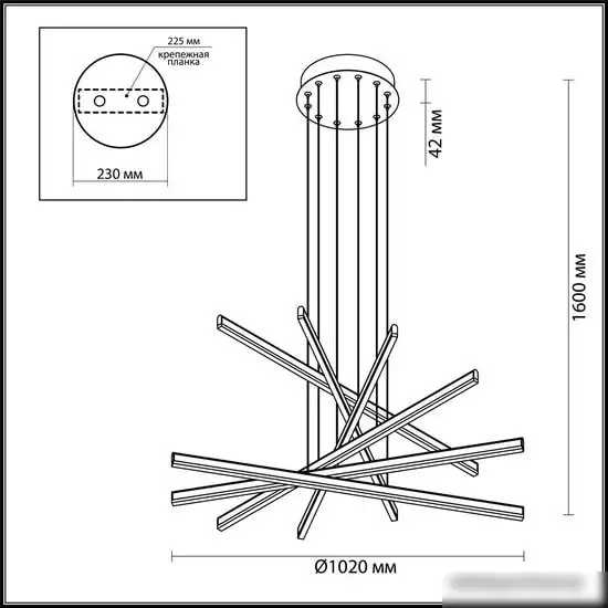 Подвесная люстра Odeon Light Rudy 3890/96L – фото товара
