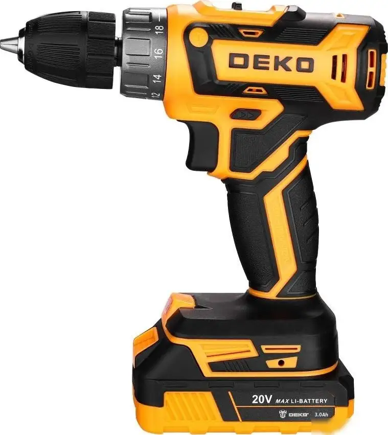 Дрель-шуруповерт Deko Banger 20V ONE+ 083-1109 (с 2-мя АКБ, кейс) – фото товара