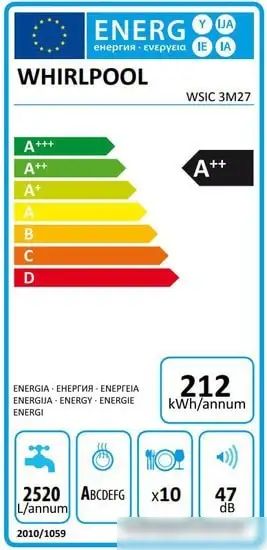 Посудомоечная машина Whirlpool WSIC 3M27 - фото товара