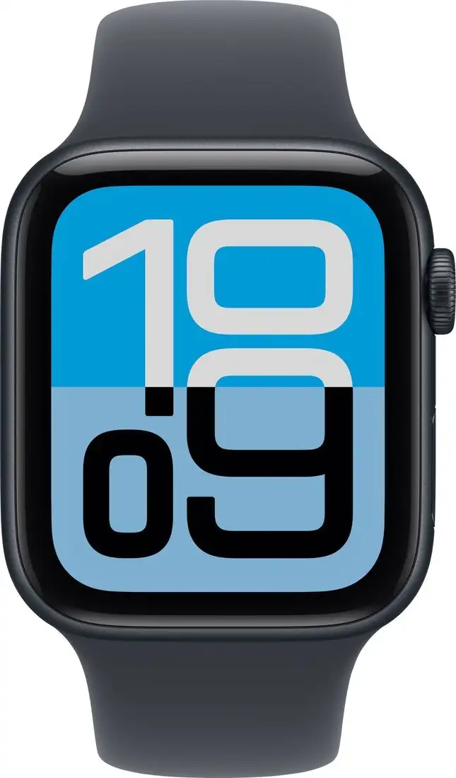 Умные часы Apple Watch SE 3 44 мм (алюминиевый корпус, полуночный/полуночный, спортивный силиконовый ремешок M/L) – фото товара
