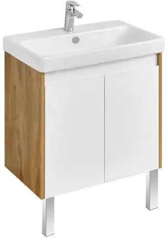 Акватон Тумба с умывальником Сканди Doors 70 1A2789K0SDZ90 (белый/дуб рустикальный) – фото товара