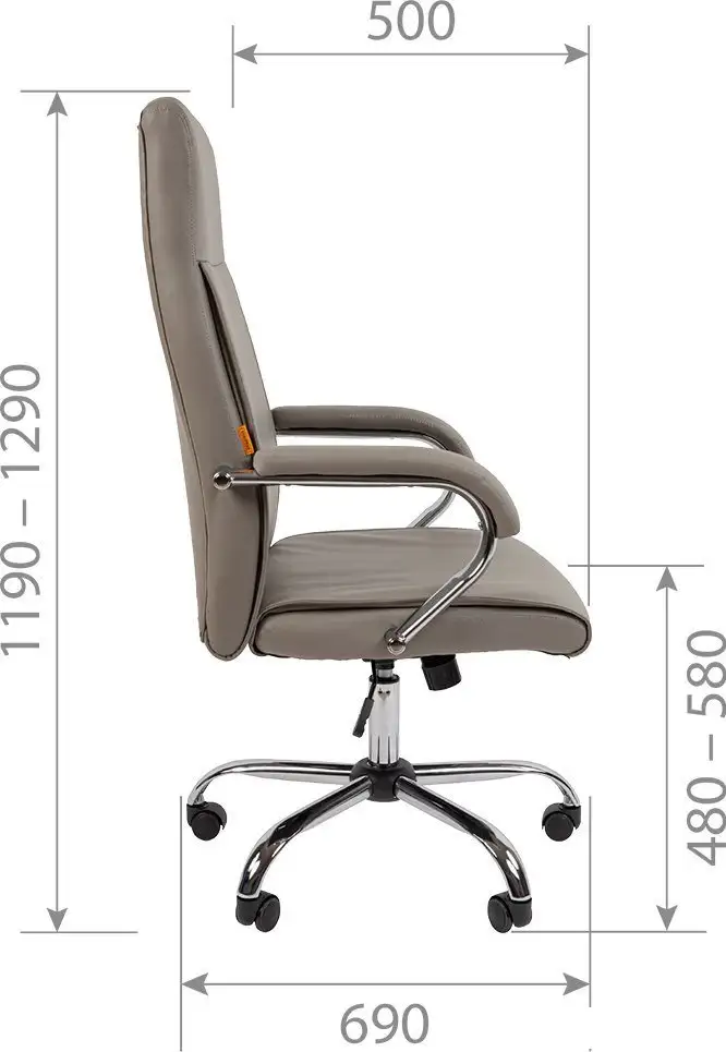 Офисное кресло CHAIRMAN CH425 (экокожа, серый) – фото товара