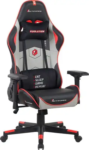 Игровое (геймерское) кресло Evolution Tactic PRO Special edition D1 (черный/серый/красный) – изображение в каталоге