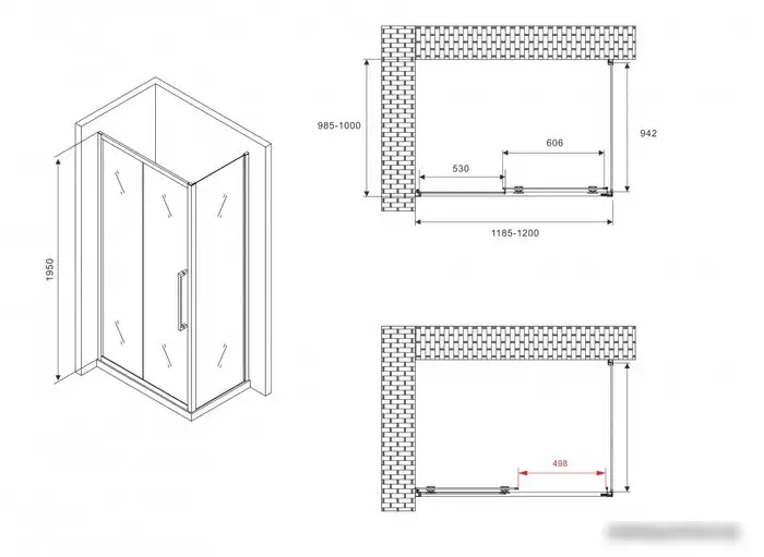 Душевой уголок Abber Schwarzer Diamant AG30120BH-S100B - фото товара