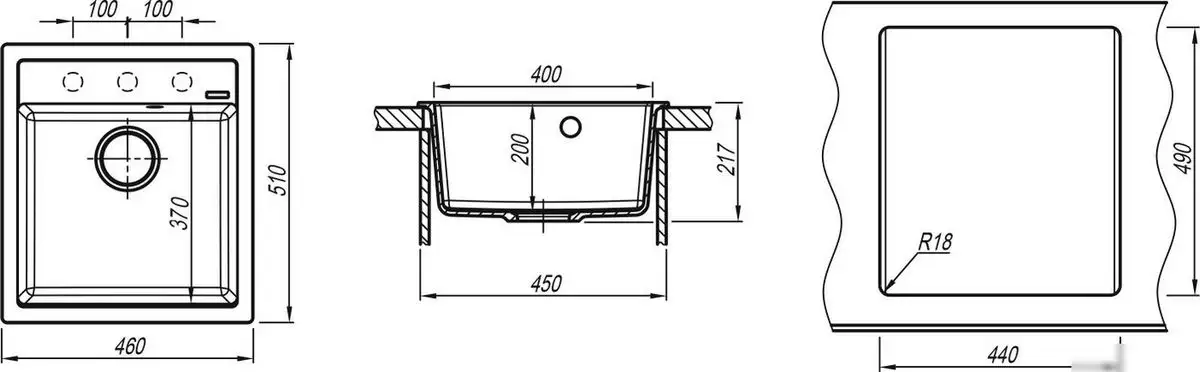 Кухонная мойка ZorG Rock 46 Premium black metallic - фото товара