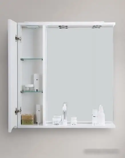 BelBagno Шкаф с зеркалом Marino-SPC-600/750-1A-BL-P-L (bianco lucido) – фото товара