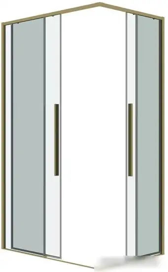 Душевой уголок Grossman Galaxy 110x80x195 300.K33.01.1180.32.00 (золото сатин/прозрачное стекло) - фото товара