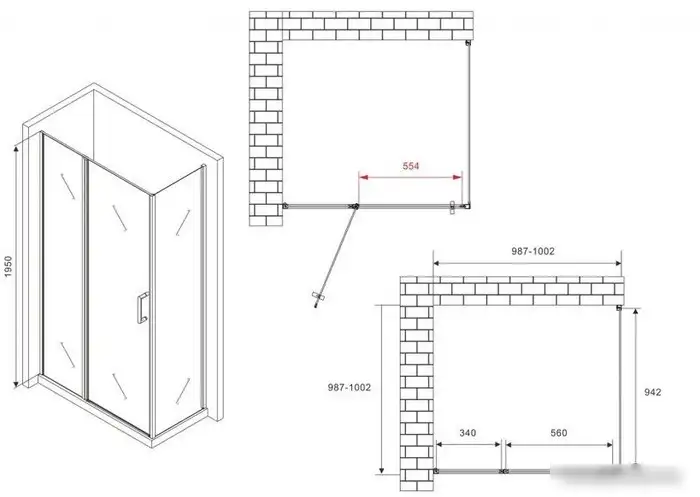 Душевой уголок Abber Sonnenstrand AG04100BS-S100B - фото товара