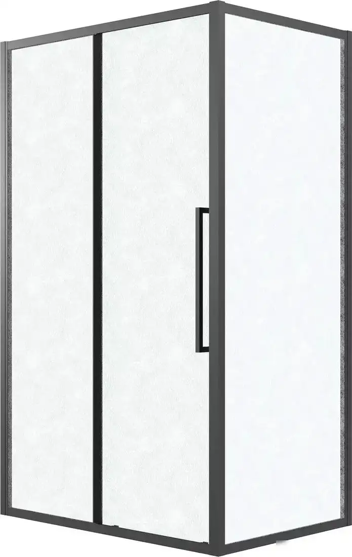 Душевая стенка Grossman Cosmo 100х195 200.K33.02.100.21.02 (черный матовый/стекло шиншилла) - фото товара