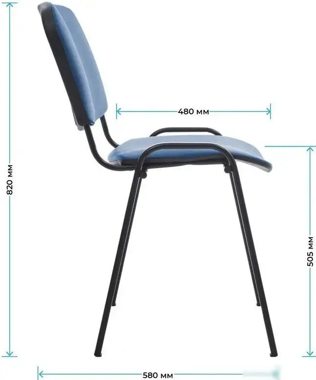 Офисный стул Helmi Изо HL-F01 359863 (черный/кожзам синий) – фото товара