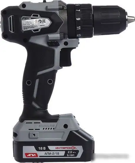 Ударная дрель-шуруповерт Интерскол ДАУ-13/18ВК 573.0.0.70 (без АКБ, с кейсом) – фото товара