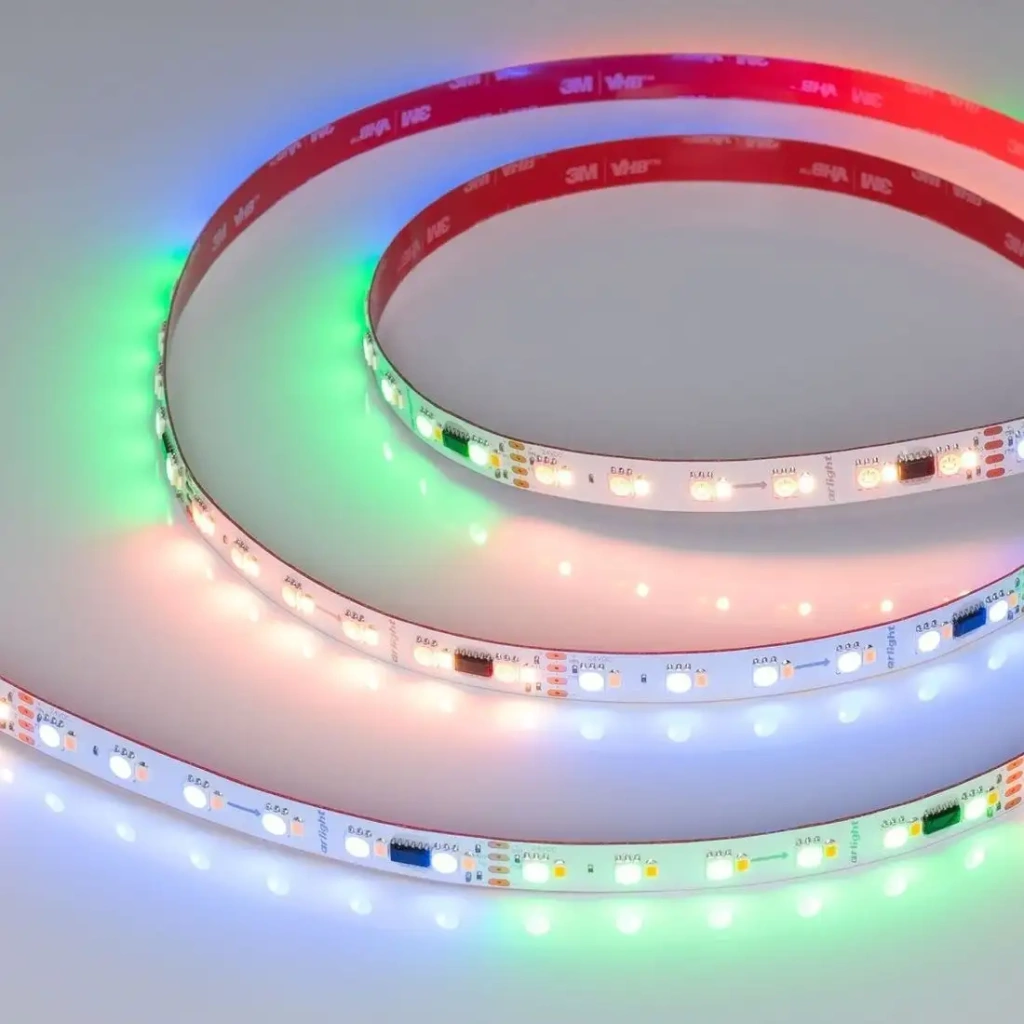 Светодиодная лента Arlight Бегущий огонь 6W/m 60Led/m 5060/2835SMD разноцветный/холодный белый 5M SPI-BA120-12mm 24V RGBW-White-PX6-BPT 040622 – фото товара