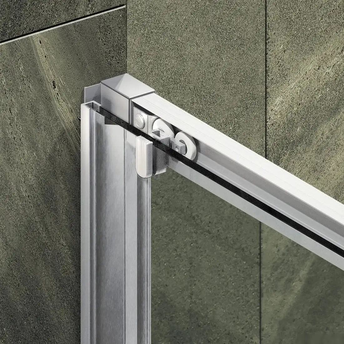 Душевая дверь MaybahGlass 195x150 MGD-1277-5 (бесцветное стекло/хром матовый) - фото товара