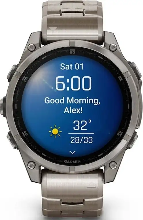 Умные часы Garmin Fenix 8 Sapphire, Titanium 47мм (светло-серый, титановый ремешок) – фото товара