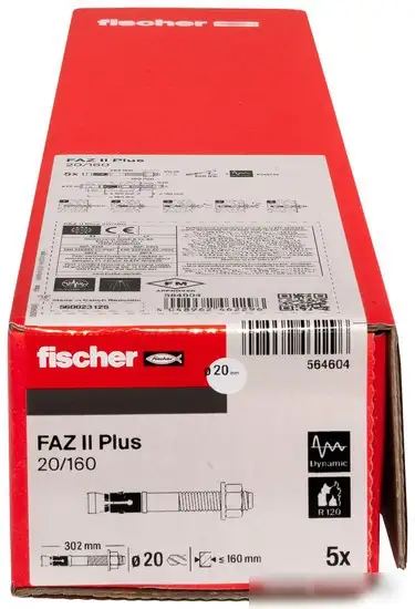 Анкерный болт Fischer FAZ II Plus 20/160 ZP 564604 (5 шт) – фото товара