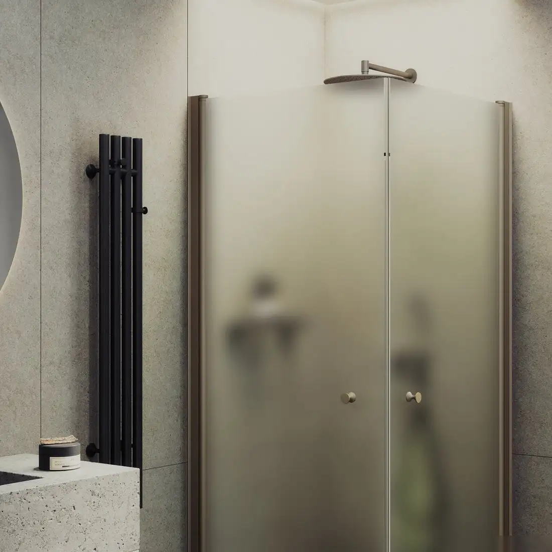 Душевой уголок MaybahGlass MGY-1293-2 (сатин стекло/бронзовый) - фото товара