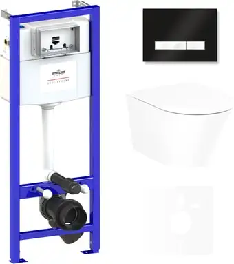 Унитаз Lavinia Boho Relfix Biore Compacto Rimless 6 в 1 75110143 (черный стекло) - изображение в каталоге