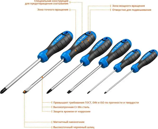 Набор отверток Зубр 25239 (6 предметов) – фото товара