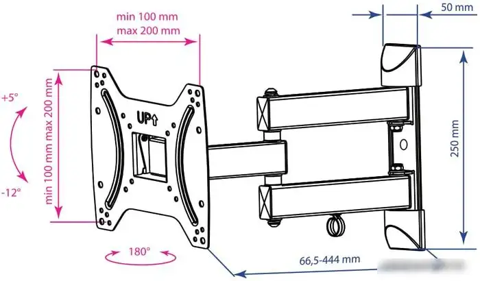 Кронштейн Kromax DIX-22 (черный) – фото товара