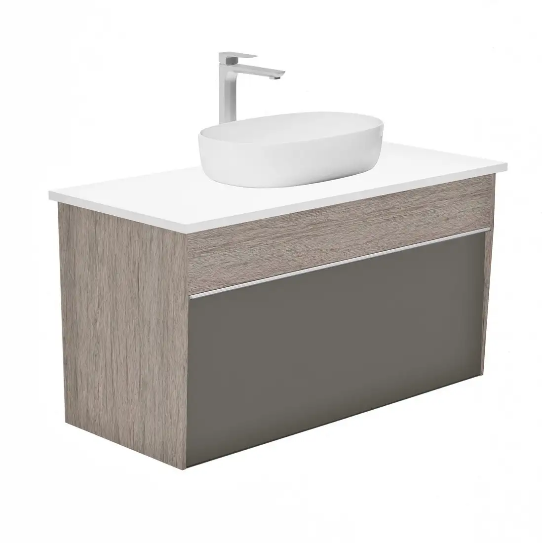 ЗОВ Тумба под умывальник Гранада 100 MG1000RAL7022-KP13W (белый) – фото товара