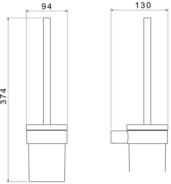 Ершик для унитаза Aquatek Лира AQ4410MB (черный матовый) – фото товара