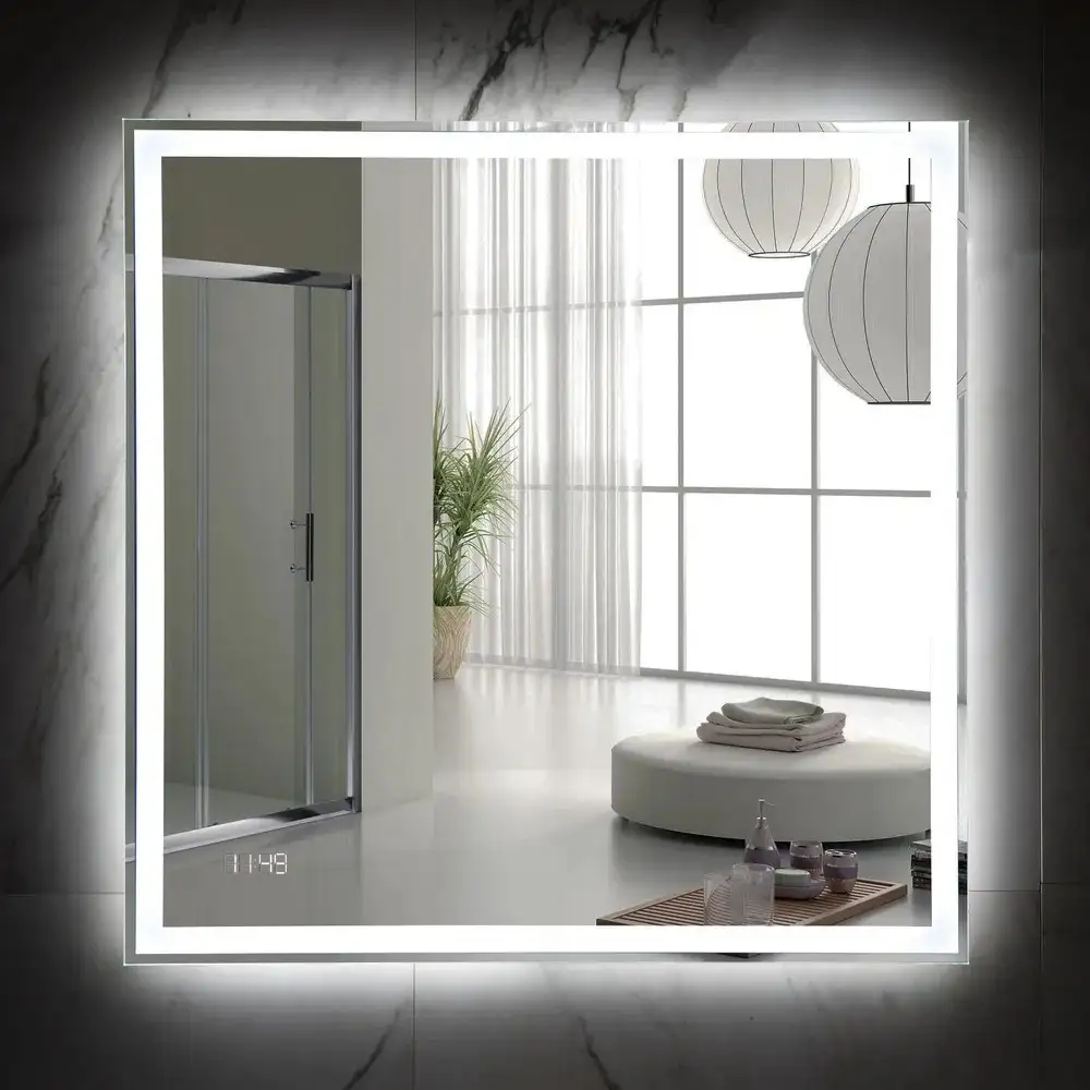 Пекам Зеркало Greta 80x80 greta-80x80dpcl (с подсветкой, сенсором на взмах руки, подогревом и часами) – фото товара