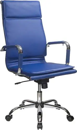 Офисное кресло Бюрократ CH-993 (искусственная кожа синий/хром) – изображение в каталоге