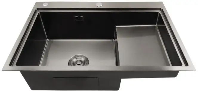 Кухонная мойка Stellar S7550NB-TU-L (нано черный, с доской) - фото товара