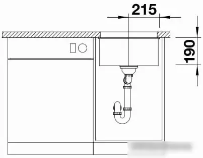Кухонная мойка Blanco Subline 400-U 525990 (черный) - фото товара