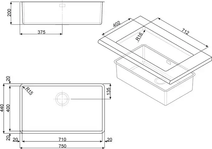 Кухонная мойка Smeg VSTR71DKX - фото товара