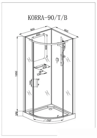 Душевая кабина Cerutti Spa KORRA90B 90x90 - фото товара
