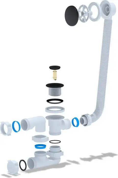 Ванна Cersanit Kaliope 153x100 L 63441 с сифоном Prime 64287 (сифон черный) - фото товара